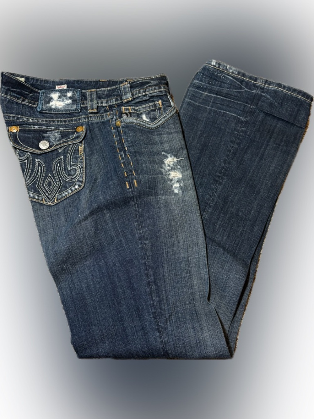 E139 Mek Denim Distressed Women's Jeans - 31x34